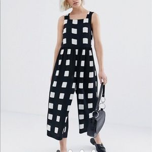 ASOS DESIGN black and white wide leg  jumpsuit